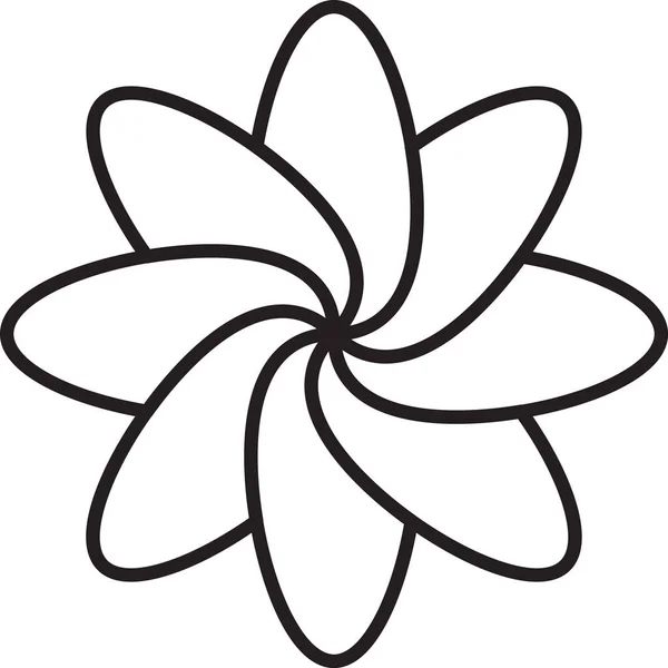 Реферат Восемь Лепестков Цветок Логотип Иллюстрация Модный Минимальный Стиль Изолированы — стоковый вектор
