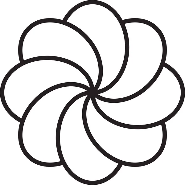 Abstrato Oito Pétala Logotipo Flor Ilustração Estilo Moderno Mínimo Isolado — Vetor de Stock