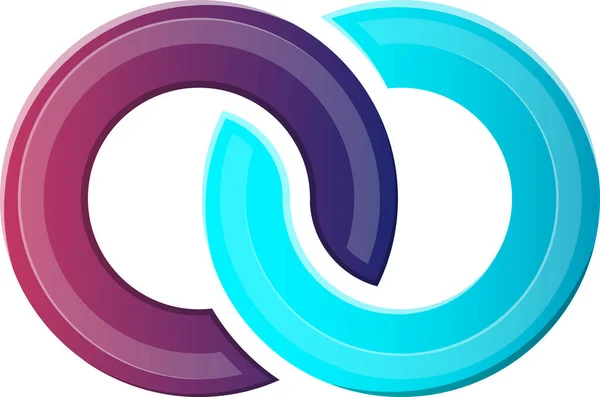Abstract Gekruiste Cirkel Logo Illustratie Trendy Minimale Stijl Geïsoleerd Achtergrond — Stockvector