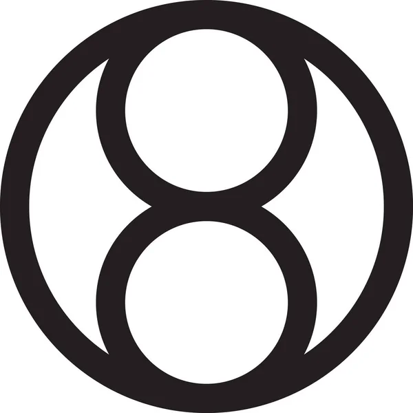 Logotipo Número Ocho Abstracto Ilustración Circular Estilo Moderno Minimalista Aislado — Vector de stock