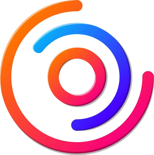 Abstract Overlappende Cirkel Logo Illustratie Trendy Minimale Stijl Geïsoleerd Achtergrond — Stockvector