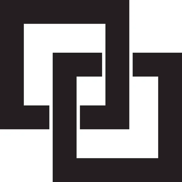 Абстрактная Скрещенная Квадратная Иллюстрация Логотипа Модном Минимальном Стиле Фоне — стоковый вектор