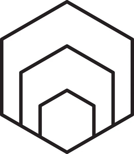 Abstrakt Hexagon Logotyp Illustration Trendig Och Minimal Stil Isolerad Bakgrunden — Stock vektor