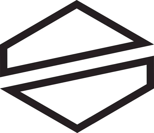 Illustrazione Astratta Del Logo Della Linea Esagonale Stile Trendy Minimale — Vettoriale Stock