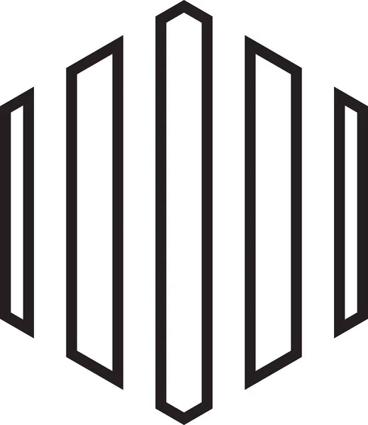 Abstrakcyjne Logo Linii Sześciokąta Ilustracja Modnym Minimalnym Stylu Izolowane Tle — Wektor stockowy