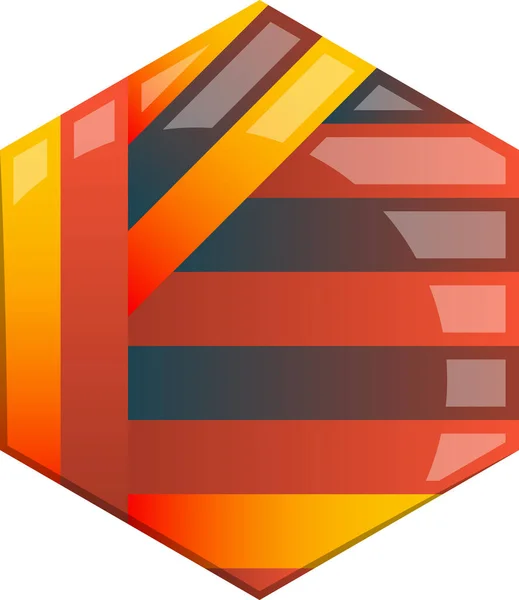 Illustration Abstraite Logo Ligne Hexagonale Dans Style Tendance Minimal Isolé — Image vectorielle