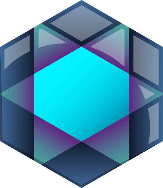 Abstract Hexagon Logo Illustratie Trendy Minimale Stijl Geïsoleerd Achtergrond — Stockvector