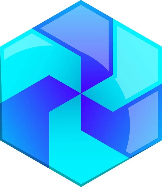 Illustration Abstraite Logo Hexagonal Dans Style Tendance Minimal Isolé Sur — Image vectorielle