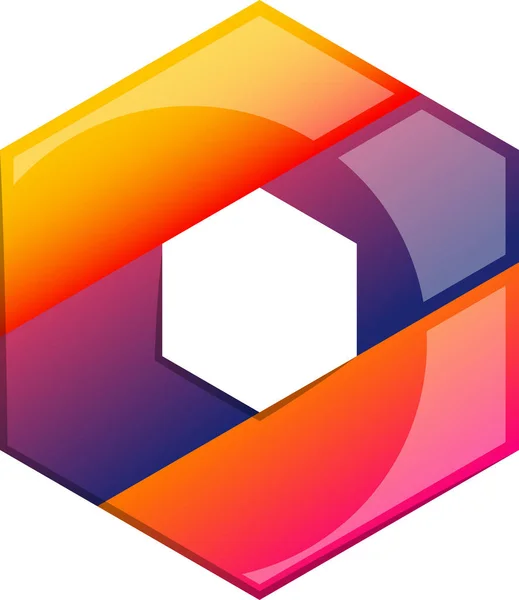Abstract Hexagon Circle Logo Illustration Trendy Minimal Style Isolated Background — Stock Vector