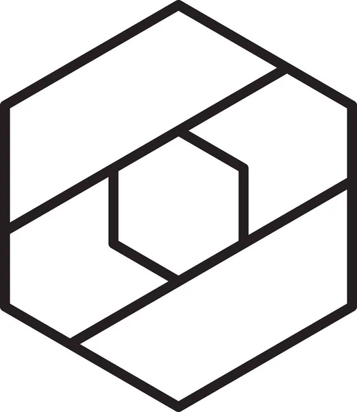 Абстрактний Шестикутник Логотип Кола Модному Мінімальному Стилі Ізольовані Фоні — стоковий вектор