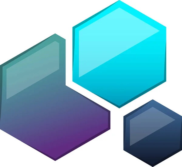 Illustration Abstraite Logo Hexagonal Connecté Dans Style Tendance Minimal Isolé — Image vectorielle