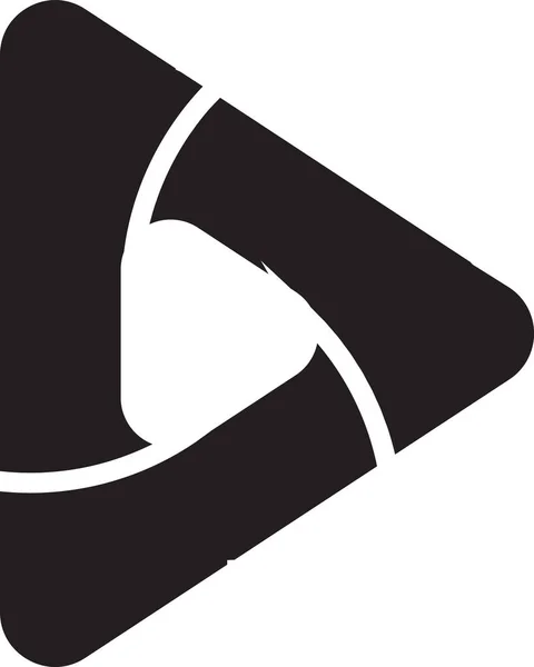 Ilustrasi Logo Tombol Putar Abstrak Dengan Gaya Trendi Dan Minimal - Stok Vektor