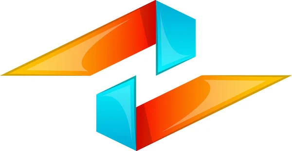 Abstract Twee Lijnen Logo Illustratie Trendy Minimale Stijl Geïsoleerd Achtergrond — Stockvector