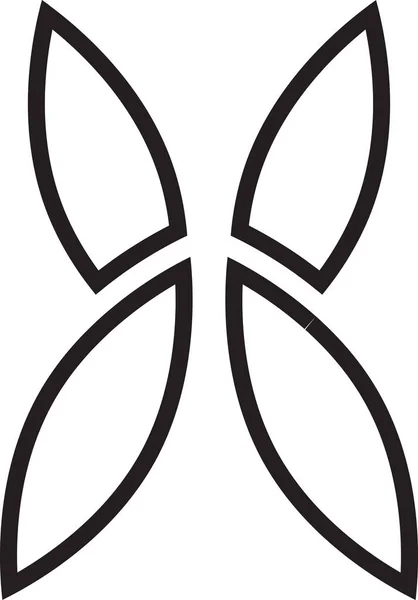 背景に孤立したトレンディーでミニマルなスタイルで抽象的な翼のロゴイラスト — ストックベクタ