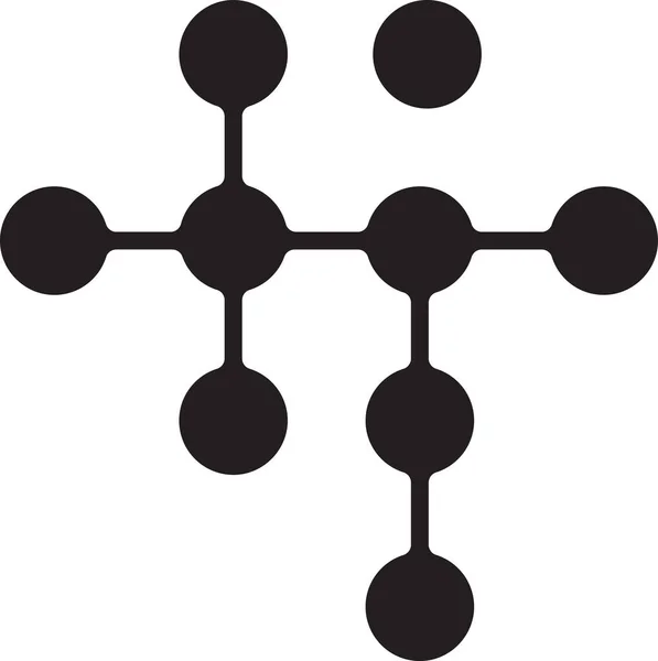 Abstrakcyjna Kropka Ilustracja Logo Połączenia Modnym Minimalnym Stylu Odizolowanym Tle — Wektor stockowy