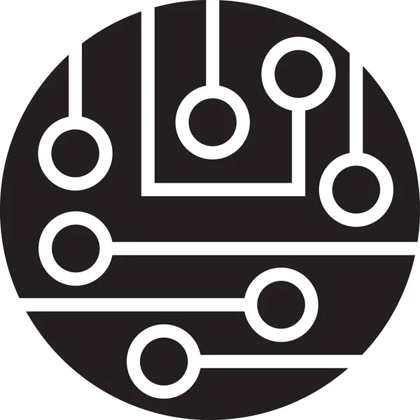 Illustration Abstraite Logo Cercle Carte Circuits Imprimés Dans Style Tendance — Image vectorielle