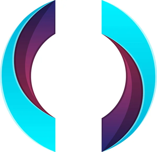 Abstraktní Půlkruhové Logo Ilustrace Módním Minimálním Stylu Izolované Pozadí — Stockový vektor