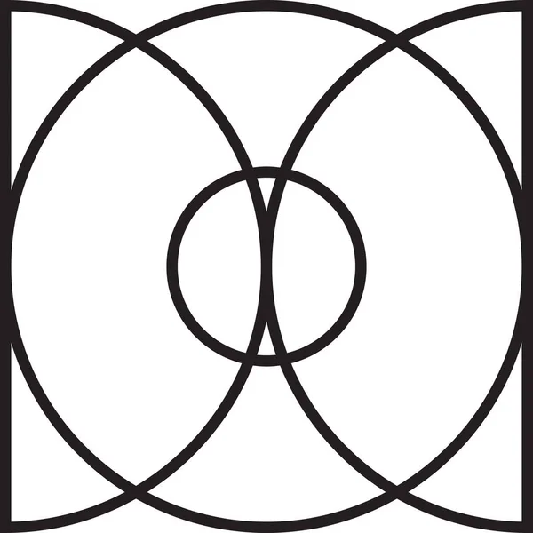 Astratto Sovrapposizione Cerchio Logo Illustrazione Stile Trendy Minimale Isolato Sfondo — Vettoriale Stock