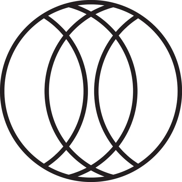 Abstraktní Překrývající Kruhové Logo Ilustrace Módním Minimálním Stylu Izolované Pozadí — Stockový vektor