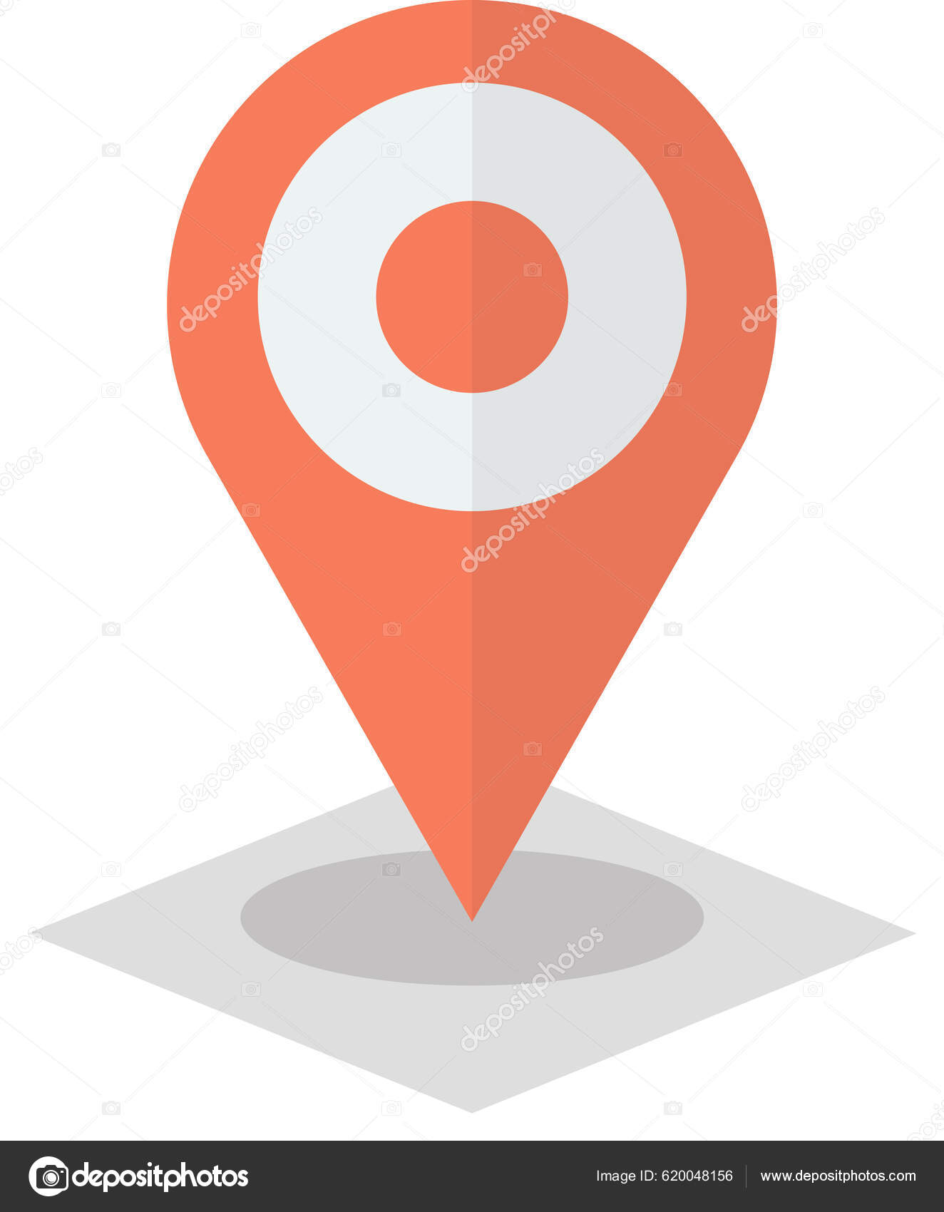 Location Pin Illustration Minimal Style Isolated Background Stock