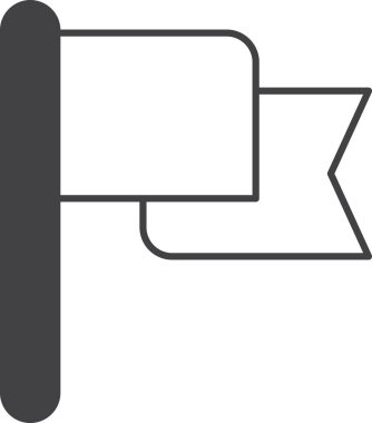 Arkaplanda minimal biçimde izole edilmiş bayrak ve hedef resimleme