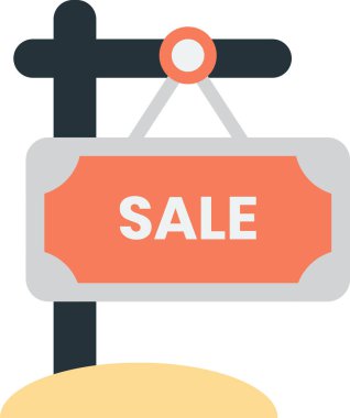 Arka planda minimal stil izole edilmiş satış işareti illüstrasyonu