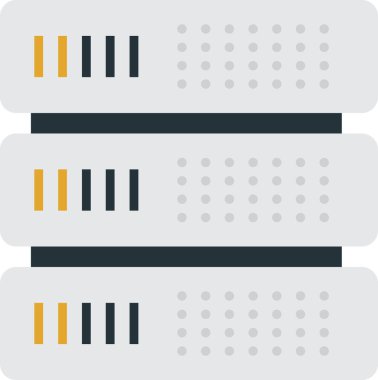 arkaplanda izole edilmiş minimal biçimdeki sunucu aygıtı illüstrasyonu