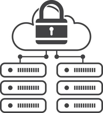 Arka planda asgari biçimdeki Bulut Bağlantısı ve Güvenlik illüstrasyonu izole edildi