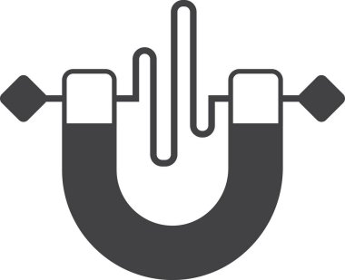 Mıknatıslar ve dalga illüstrasyonları arka planda en az izole edilmiş şekilde