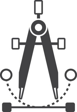 Arka planda izole edilmiş en az biçimdeki pusula ayırıcı resimlemesi