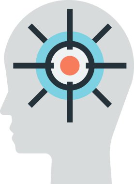 Arka planda insan kafası ve hedef illüstrasyonu minimum düzeyde izole edildi