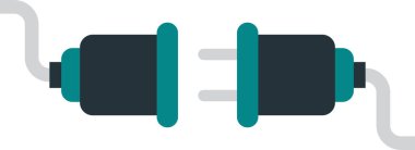 Arka planda asgari biçimdeki fiş ve tel resimlemesi izole edildi