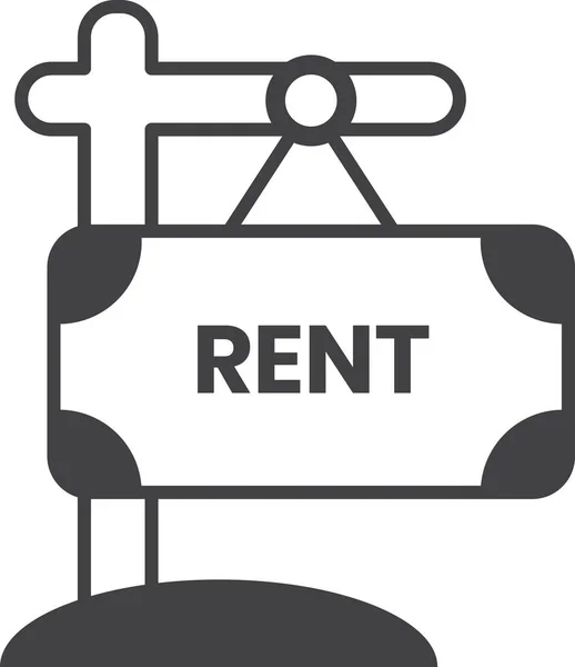 Rental Sign Illustration Minimal Style Isolated Background — Stock Vector