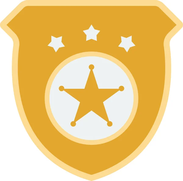 Illustration Badge Police Dans Style Minimal Isolé Sur Fond — Image vectorielle