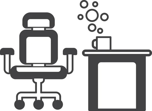Židle Stůl Ilustrace Minimálním Stylu Izolované Pozadí — Stockový vektor