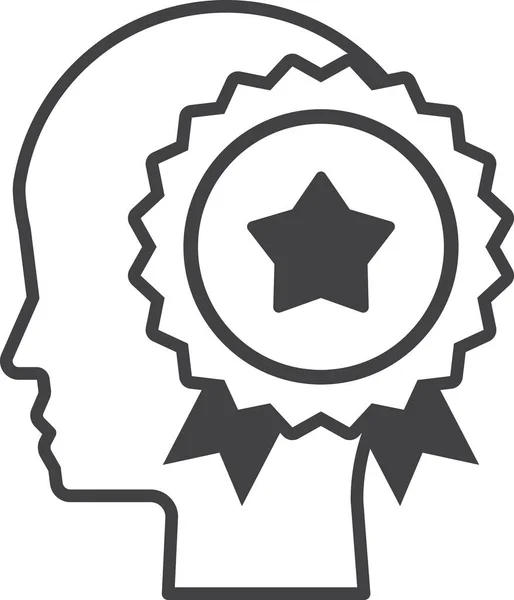 Illustration Tête Humaine Médaille Dans Style Minimal Isolé Sur Fond — Image vectorielle