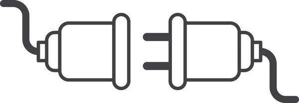 Plug Wire Ilustrare Stil Minim Izolat Fundal — Vector de stoc