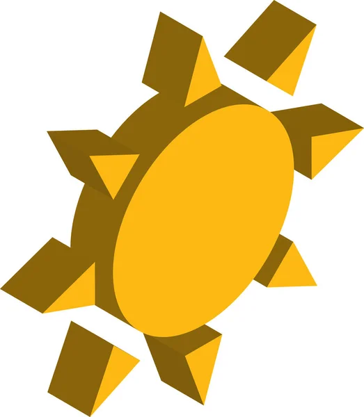 Ilustración Del Sol Estilo Isométrico Aislado Sobre Fondo — Vector de stock