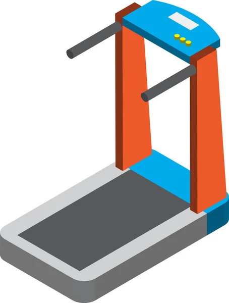Ilustrasi Treadmill Indoor Dalam Gaya Isometrik Terisolasi Latar Belakang - Stok Vektor