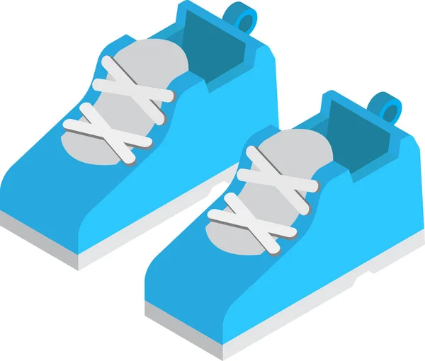 Illustration Chaussures Sport Style Isométrique Isolé Sur Fond — Image vectorielle