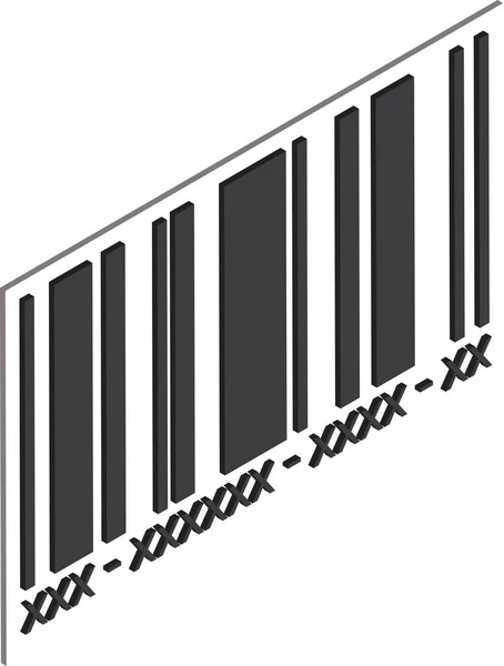 Barcode Illustration Isometrischen Stil Isoliert Auf Dem Hintergrund — Stockvektor