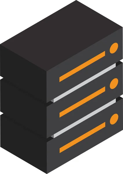 Servers Storage Illustration Isometric Style Isolated Background — Stock Vector