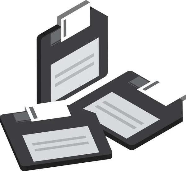 Floppy Disk Illustratie Isometrische Stijl Geïsoleerd Achtergrond — Stockvector