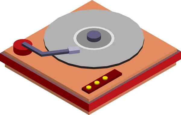Record Player Illustration Isometric Style Isolated Background — Stock Vector