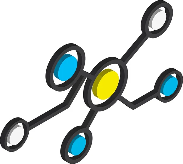 Иллюстрация Атомов Молекул Трехмерном Изометрическом Стиле — стоковый вектор
