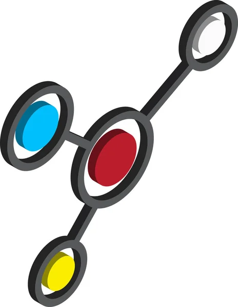 Illustration Atomes Molécules Style Isométrique Isolé Sur Fond — Image vectorielle