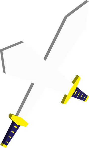 Korsat Svärd För Spel Illustration Isometrisk Stil Isolerad Bakgrund — Stock vektor