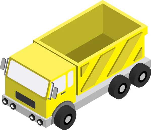 Ilustración Remolque Camión Amarillo Estilo Isométrico Aislado Sobre Fondo — Archivo Imágenes Vectoriales