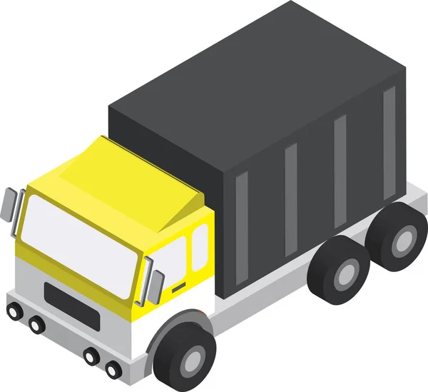 在背景上隔离的3D等距风格的送货卡车插图 — 图库矢量图片