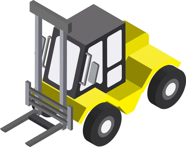 Arkaplanda Izole Edilmiş Izometrik Biçiminde Forklift Makine Illüstrasyonu — Stok Vektör